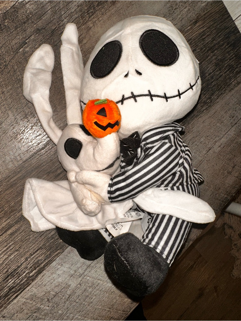 Jack Skellington Plush with Zero and Pumpkin - White, Black, Orange